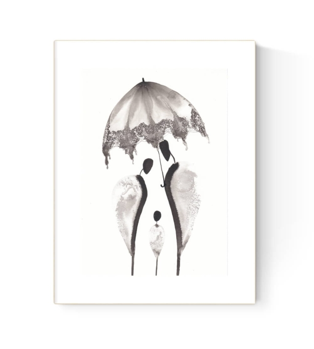 grafika 21/30 ręcznie malowana, abstrakcja