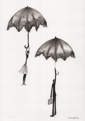 grafika 21/30 ręcznie malowana, abstrakcja