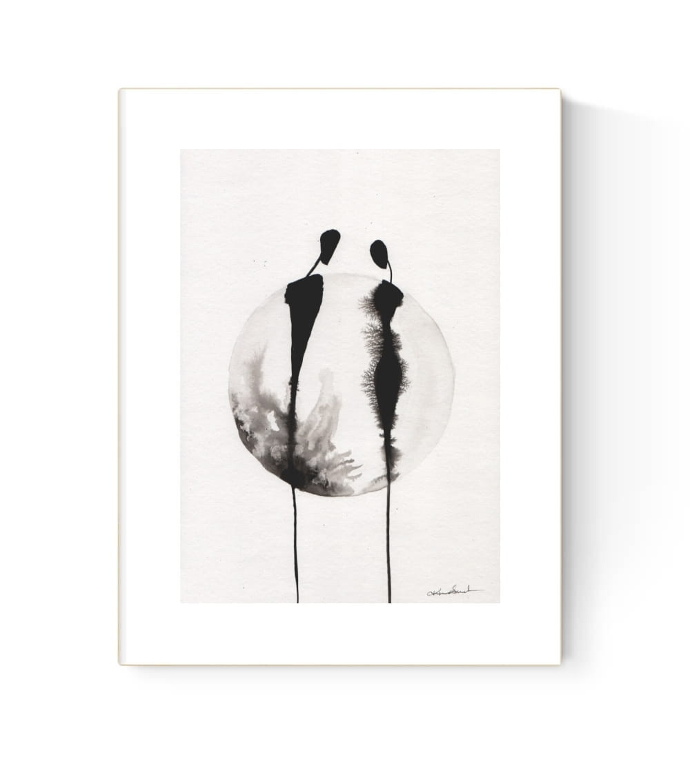 grafika 21/30 ręcznie malowana, abstrakcja