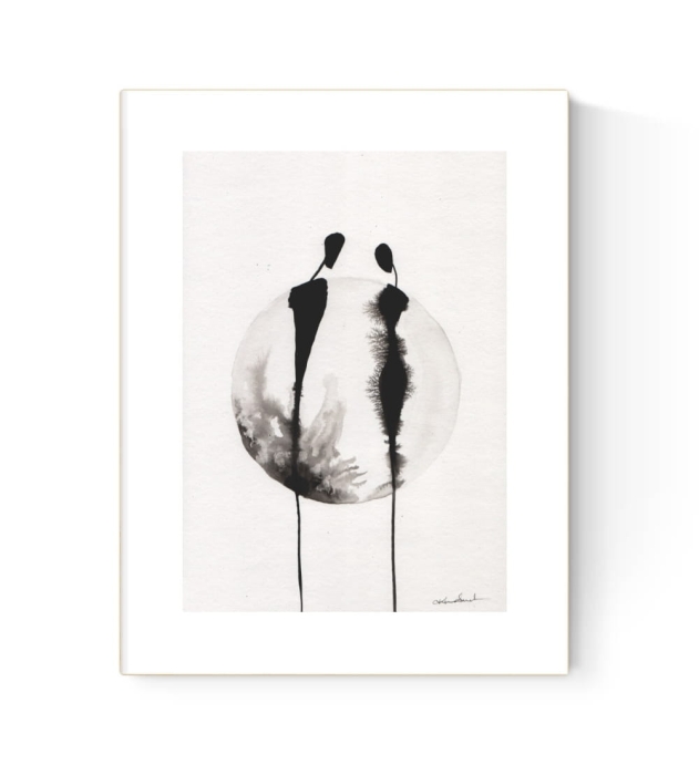 grafika 21/30 ręcznie malowana, abstrakcja