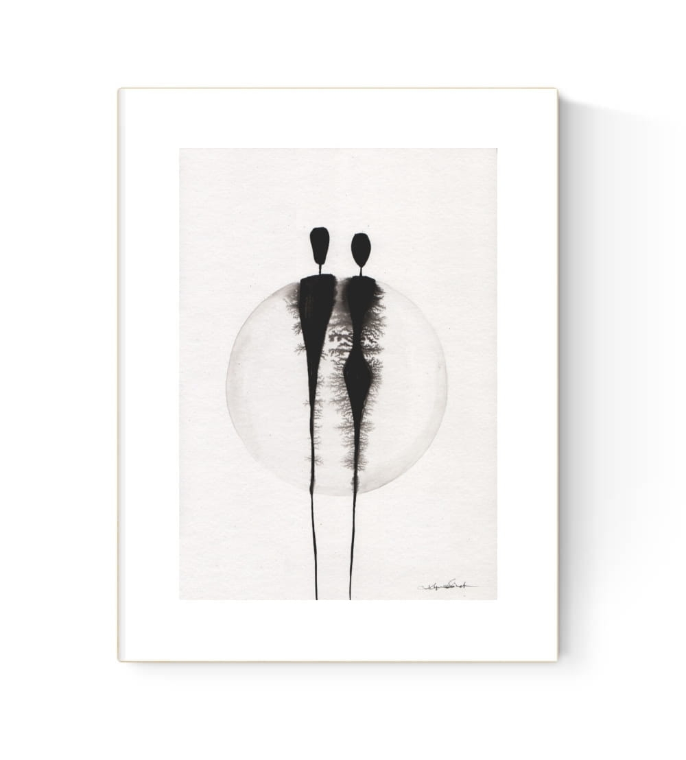 grafika 21/30 ręcznie malowana, abstrakcja