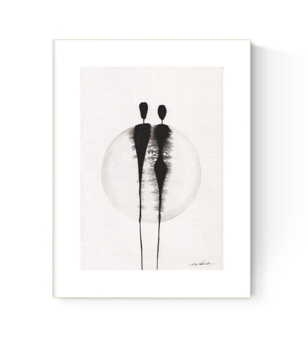 grafika 21/30 ręcznie malowana, abstrakcja