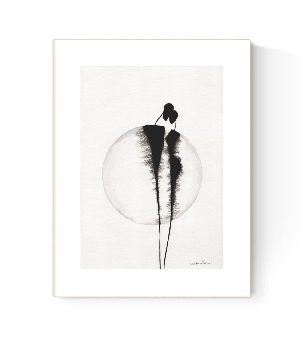 grafika 21/30 ręcznie malowana, abstrakcja