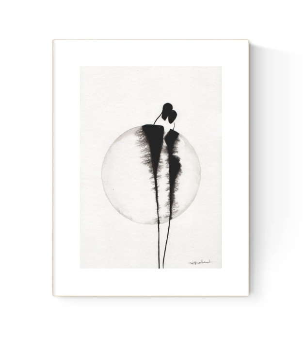 grafika 21/30 ręcznie malowana, abstrakcja