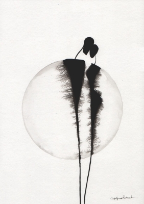 grafika 21/30 ręcznie malowana, abstrakcja