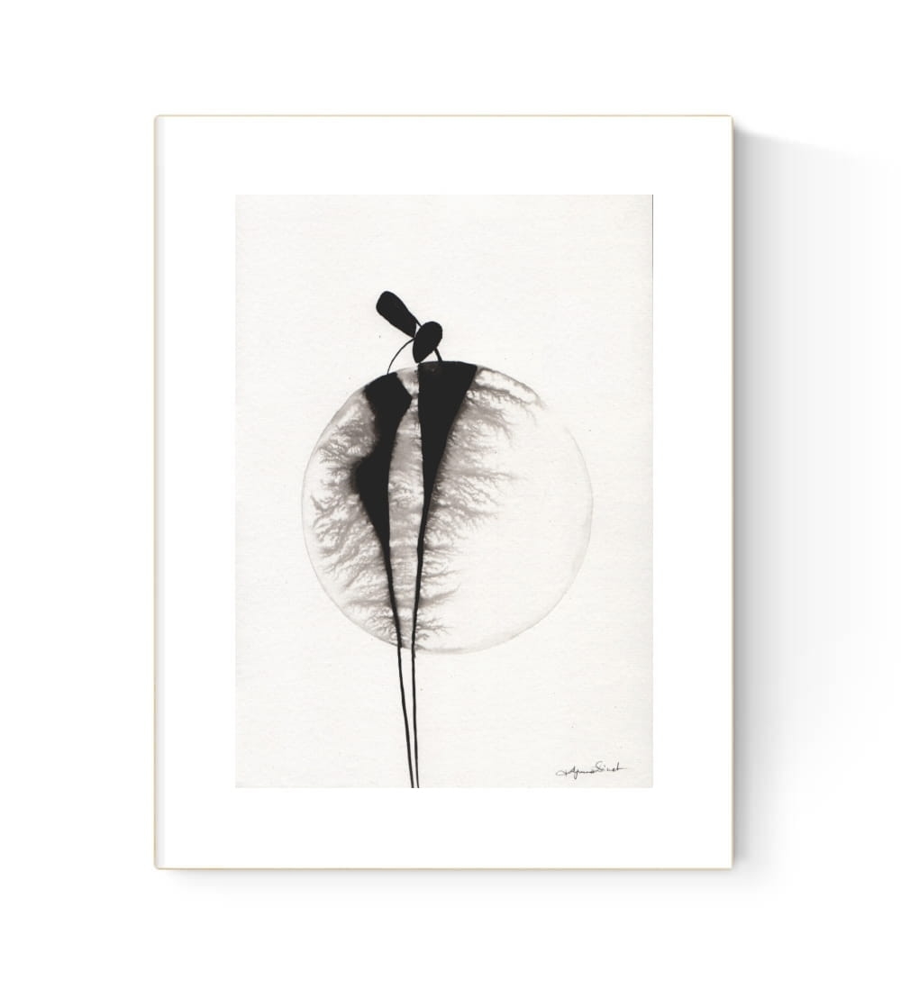 grafika 21/30 ręcznie malowana, abstrakcja