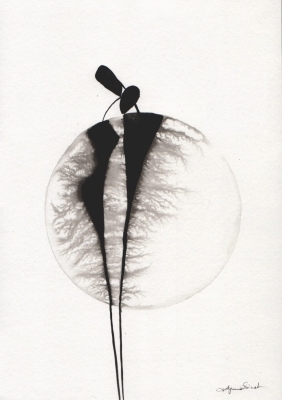 grafika 21/30 ręcznie malowana, abstrakcja