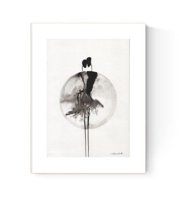 grafika 21/30 ręcznie malowana, abstrakcja