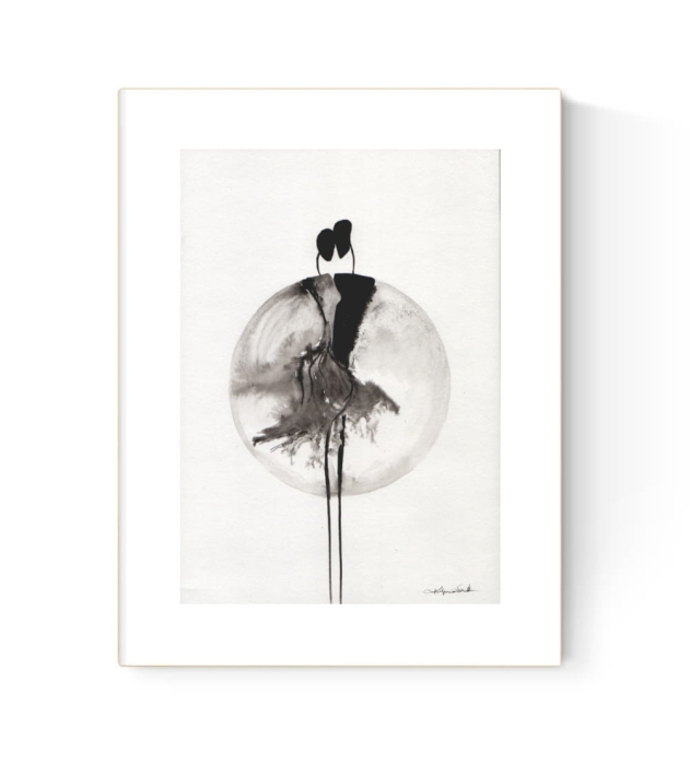 grafika 21/30 ręcznie malowana, abstrakcja  
