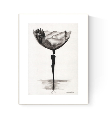grafika 21/30 ręcznie malowana, abstrakcja