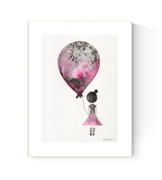 Grafika plakat do pokoju dziewczynki 21x30 balon