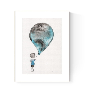 grafika 21/30 ręcznie malowana, abstrakcja
