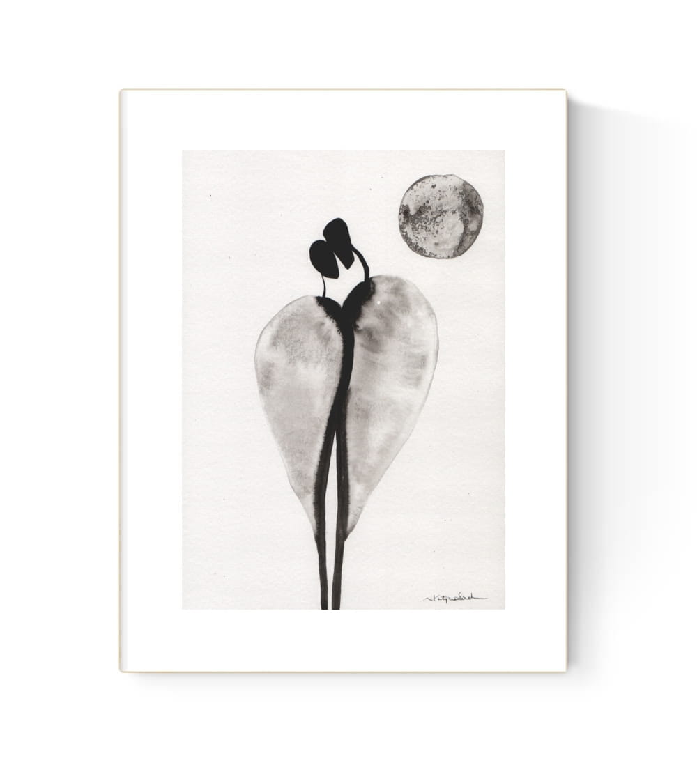 grafika 21/30 ręcznie malowana, abstrakcja