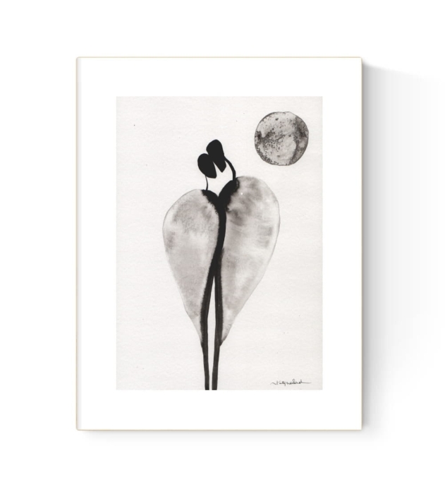 Grafika artystyczna A4 ręcznie malowana abstrakcja minimal art