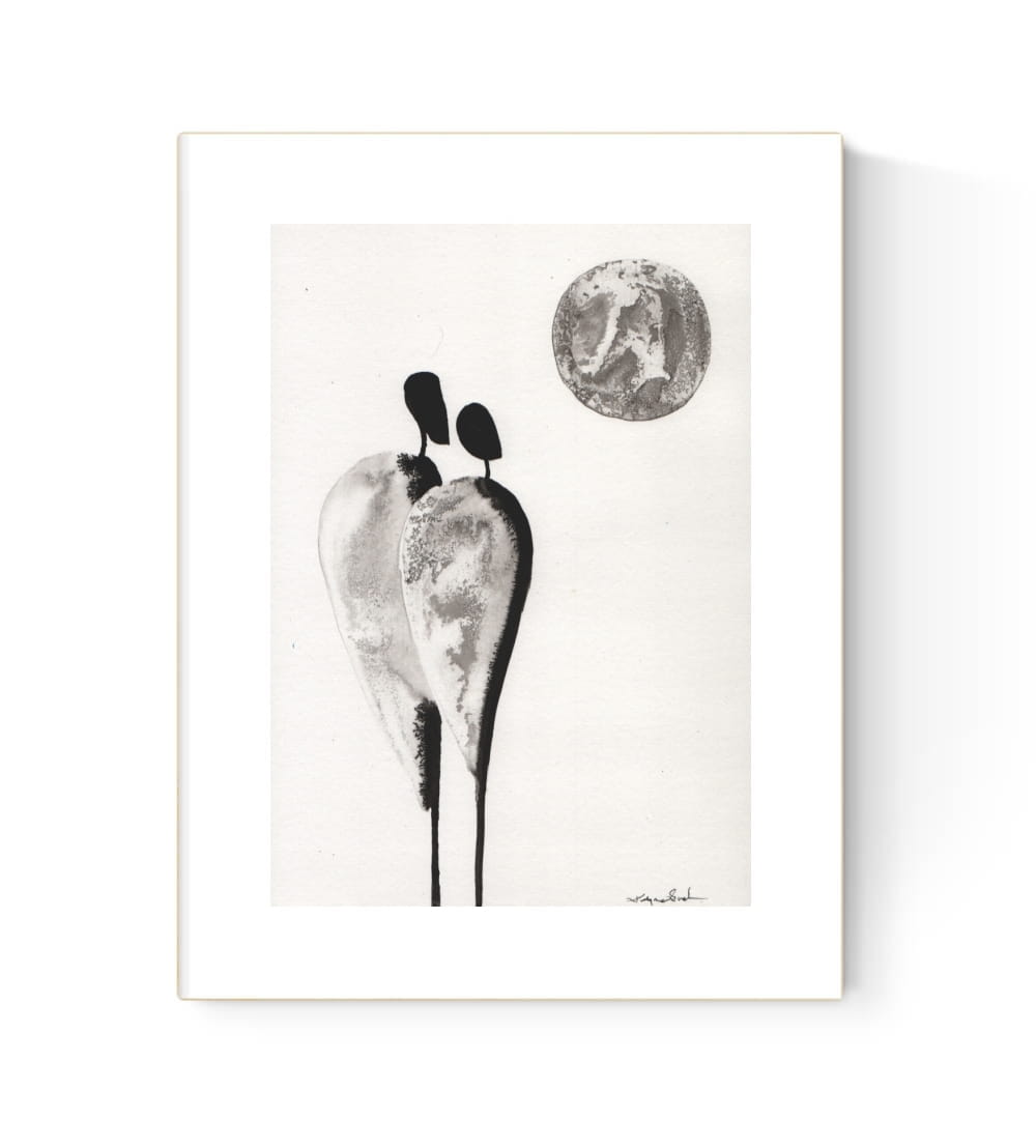 grafika 21/30 ręcznie malowana, abstrakcja
