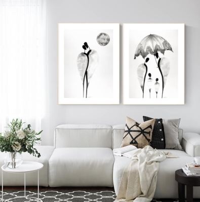 zestaw 2 obrazów 50 x 70 cm, minimalizm