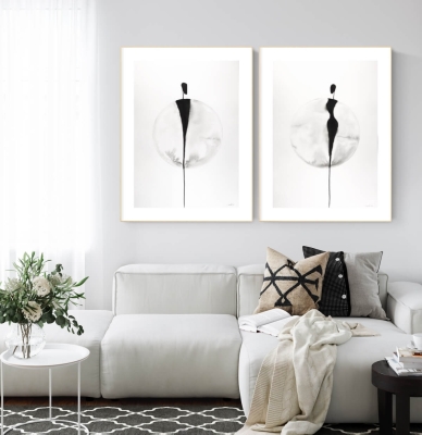 dyptyk obraz 2-częciowy, 50x70 malowany, abstrakcja