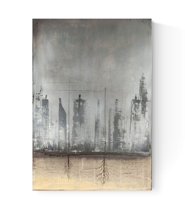 Obraz malowany na płótnie, nowoczesny abstrakcja miasto industrial