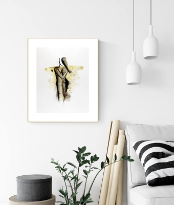 grafika 40 x 50 cm ręcznie malowana, nowoczesny obraz do salonu