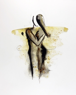 grafika 40 x 50 cm ręcznie malowana, nowoczesny obraz do salonu
