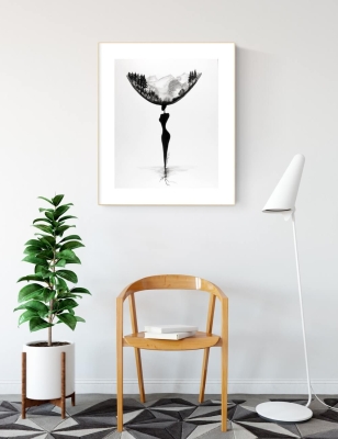grafika 40 x 50 cm ręcznie malowana, nowoczesny obraz do salonu