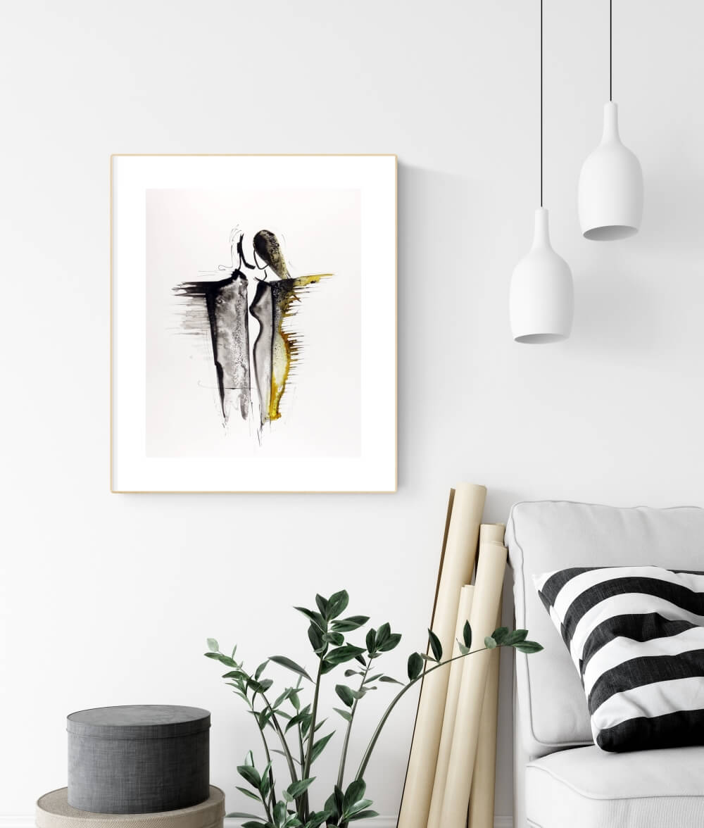 grafika 40 x 50 cm ręcznie malowana, nowoczesny obraz do salonu