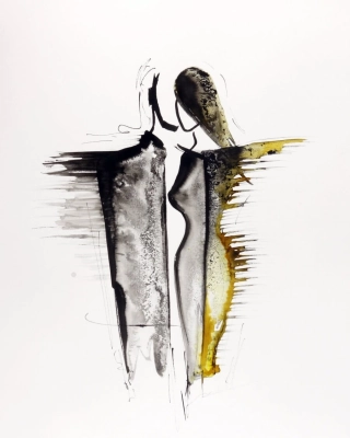 grafika 40 x 50 cm ręcznie malowana, nowoczesny obraz do salonu