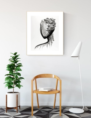 grafika 40 x 50 cm ręcznie malowana, nowoczesny obraz do salonu