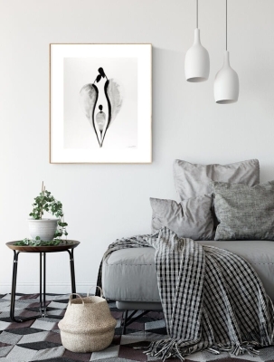 grafika 40 x 50 cm ręcznie malowana, nowoczesny obraz do salonu