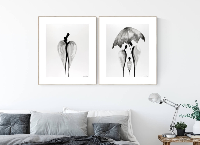 zestaw 2 grafik 40/50, styl skandynawski, abstrakcja 