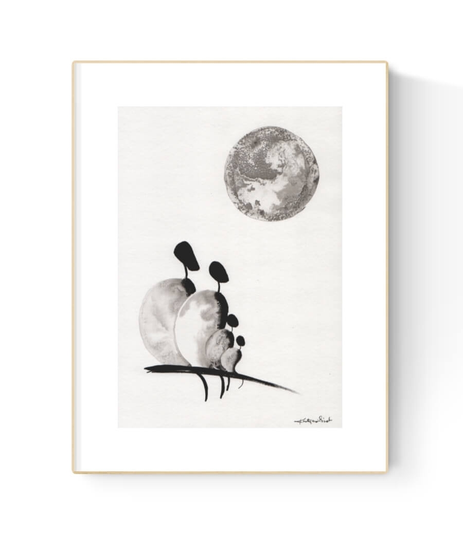 grafika 21/30 ręcznie malowana, abstrakcja