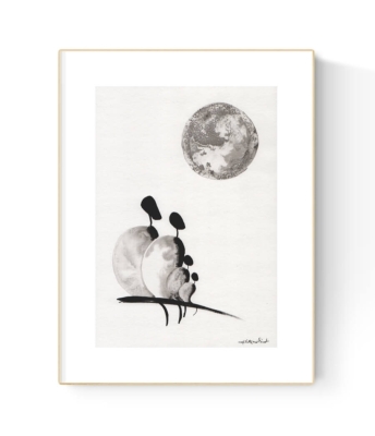 grafika 21/30 ręcznie malowana, abstrakcja