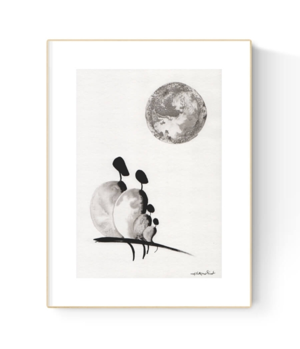 grafika 21/30 ręcznie malowana, abstrakcja
