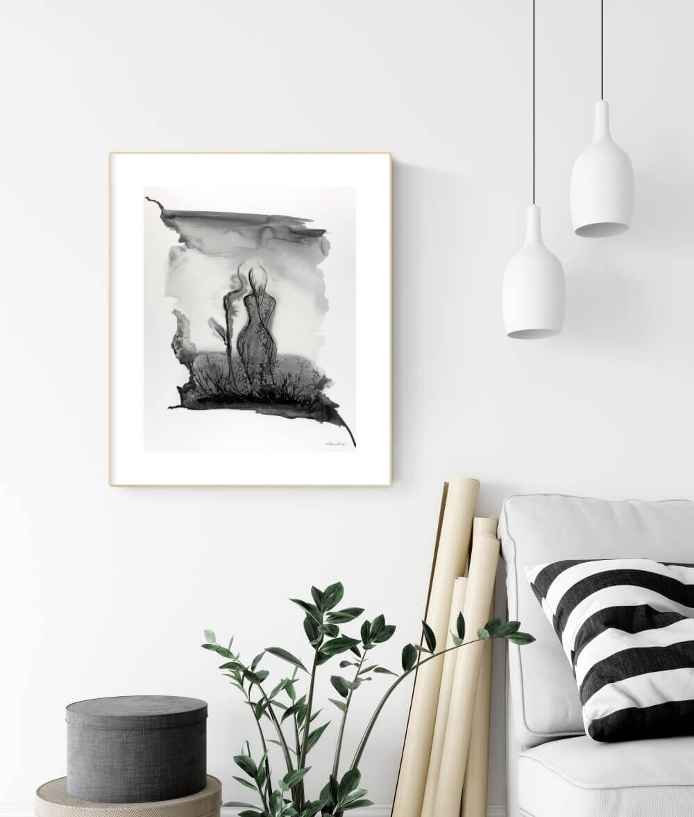 grafika 40 x 50 cm ręcznie malowana, nowoczesny obraz do salonu
