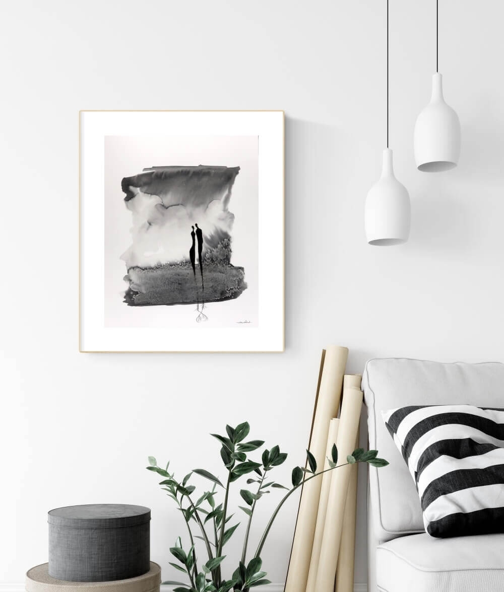 grafika 40 x 50 cm ręcznie malowana, nowoczesny obraz do salonu