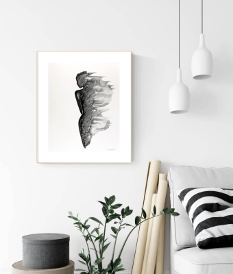 grafika 40 x 50 cm ręcznie malowana, nowoczesny obraz do salonu