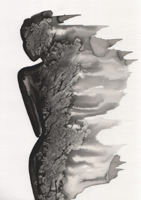 grafika 40 x 50 cm ręcznie malowana, nowoczesny obraz do salonu