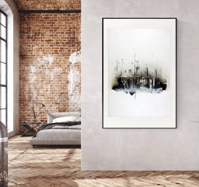 Obrazy nowoczesne duża abstrakcja do salonu w stylu loft 70x100