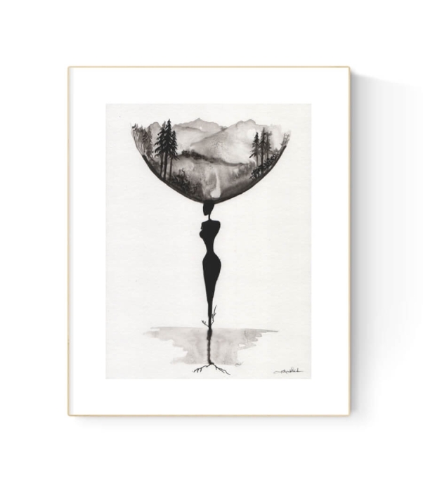 grafika 21/30 ręcznie malowana, abstrakcja 