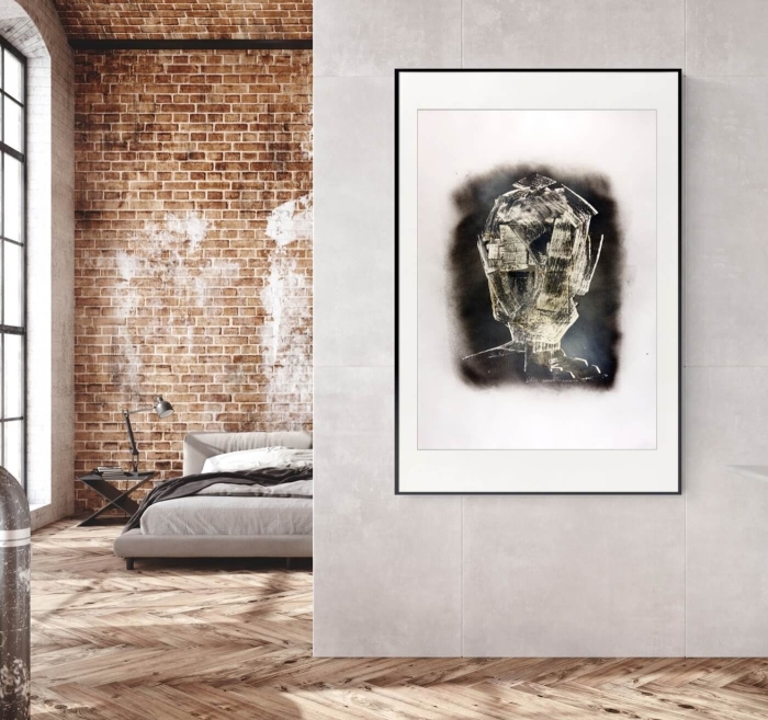 Obrazy nowoczesne abstrakcja głowy, ręcznie malowany 70x100 