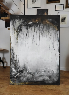 Nowoczesna abstrakcja 100x140 duży obraz na płótnie do salonu