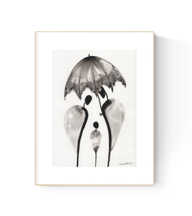 grafika 21/30 ręcznie malowana, abstrakcja 
