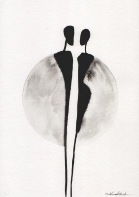 zestaw 4 grafik A4, styl skandynawski, abstrakcja