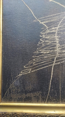 Obraz w złotej ramie, malarstwo współczesna abstrakcja