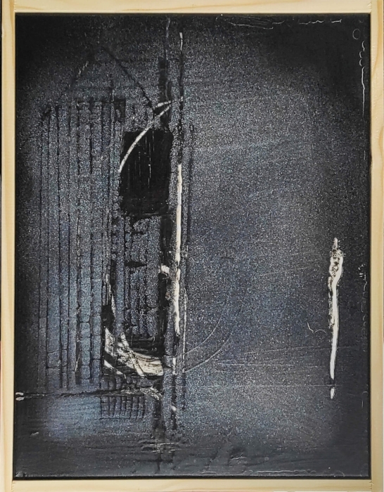 Obraz w ramie  30x40 nowoczesna abstrakcja czarno-biała