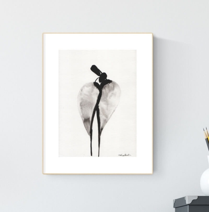 grafika 21/30 ręcznie malowana, abstrakcja