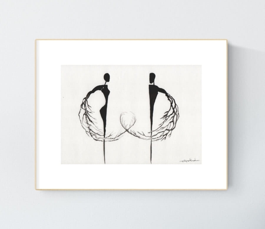 grafika 21/30 ręcznie malowana, abstrakcja