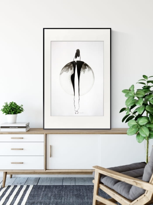 grafika 50 x 70 cm wykonana ręcznie, abstrakcja