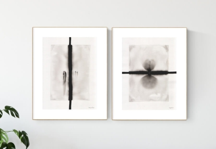 zestaw 2 grafik 30 x 40 cm,  abstrakcja