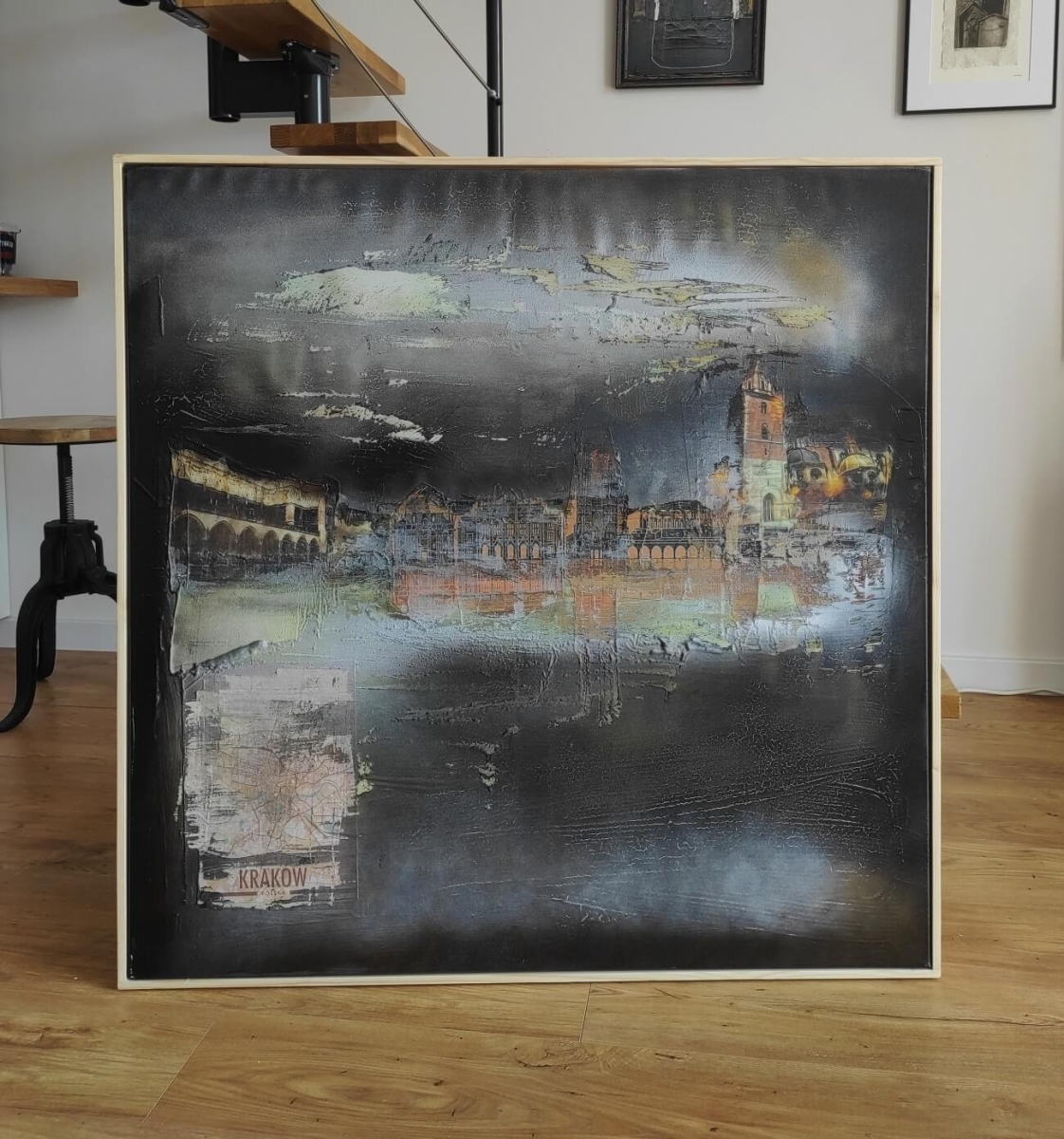Obraz na płótnie Kraków 100x100 nowoczesny obraz industrial